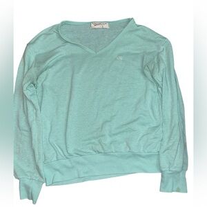Oscar de la Renta Mint V-Neck Sweater